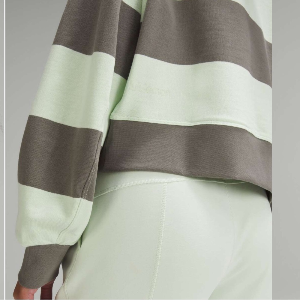 lululemon athletica Green and Gray Striped Sweatshirt - Picture 5 of 12